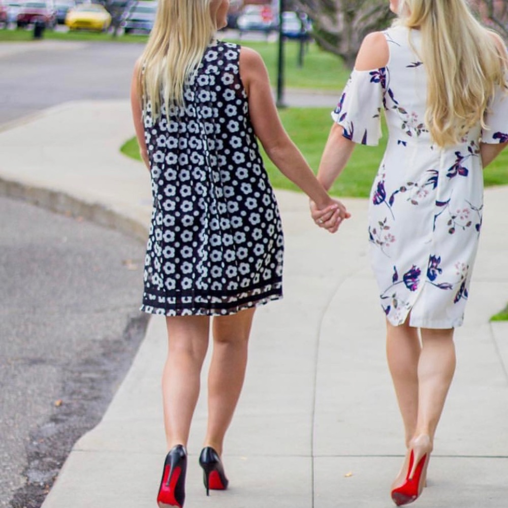 Black and white flower Anthropologie dress